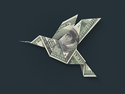 Zen Bird for Payroll bill money origami photoshop