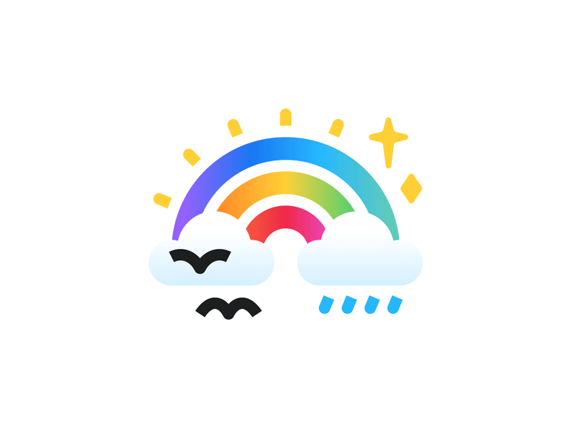 Chasing bright figma fun glyph icon logo mark rainbow