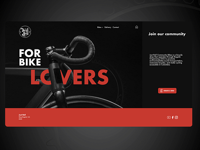 Just Roll Website bike bikes bikeshop brand branding design minimal typography uidesign uiux web website website concept