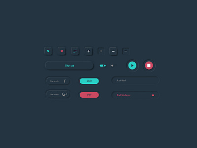 Buttons UI active add app button design cyber cyberpunk design flat inputs mood play sign sign up signup stop toogles tranding ui ux web