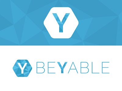 Beyable logo background beyable blue geomectric identity logo marketing poly polygon redesign startup y