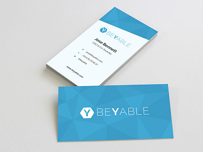 Business Card beyable blue branding business card geometric identity logo low mockup poly polygon startup