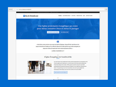Apollos, a WordPress theme for french churches blue christian church churches homepage religion theme webdesign website wordpress
