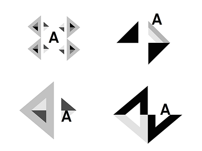 A Letter a letter black and white pattern triangles
