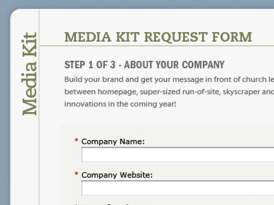 Marketing Site Request Form clean pastel