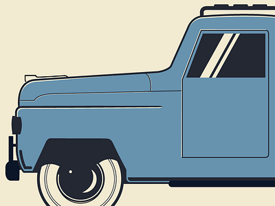 pick up truck 2d blue car illustration shadow truck vector