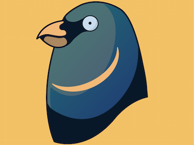 Bird bird vector gradient blue yellow colour match palette