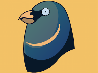 Bird bird blue colour gradient match palette vector yellow