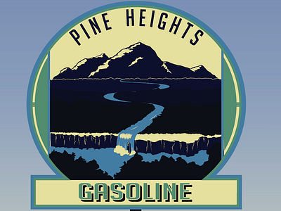 pine heights gasoline (final) colour gas illustration illustrator mountain river water