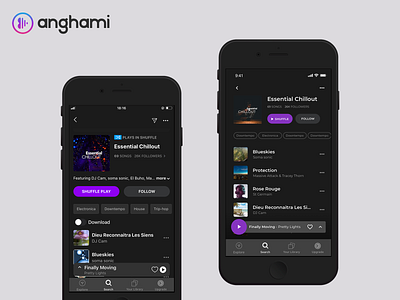 User Experience Optimization - Anghami App anghami app design design high fidelity mobile mockup music app redesign sketch ui design user experience design ux design