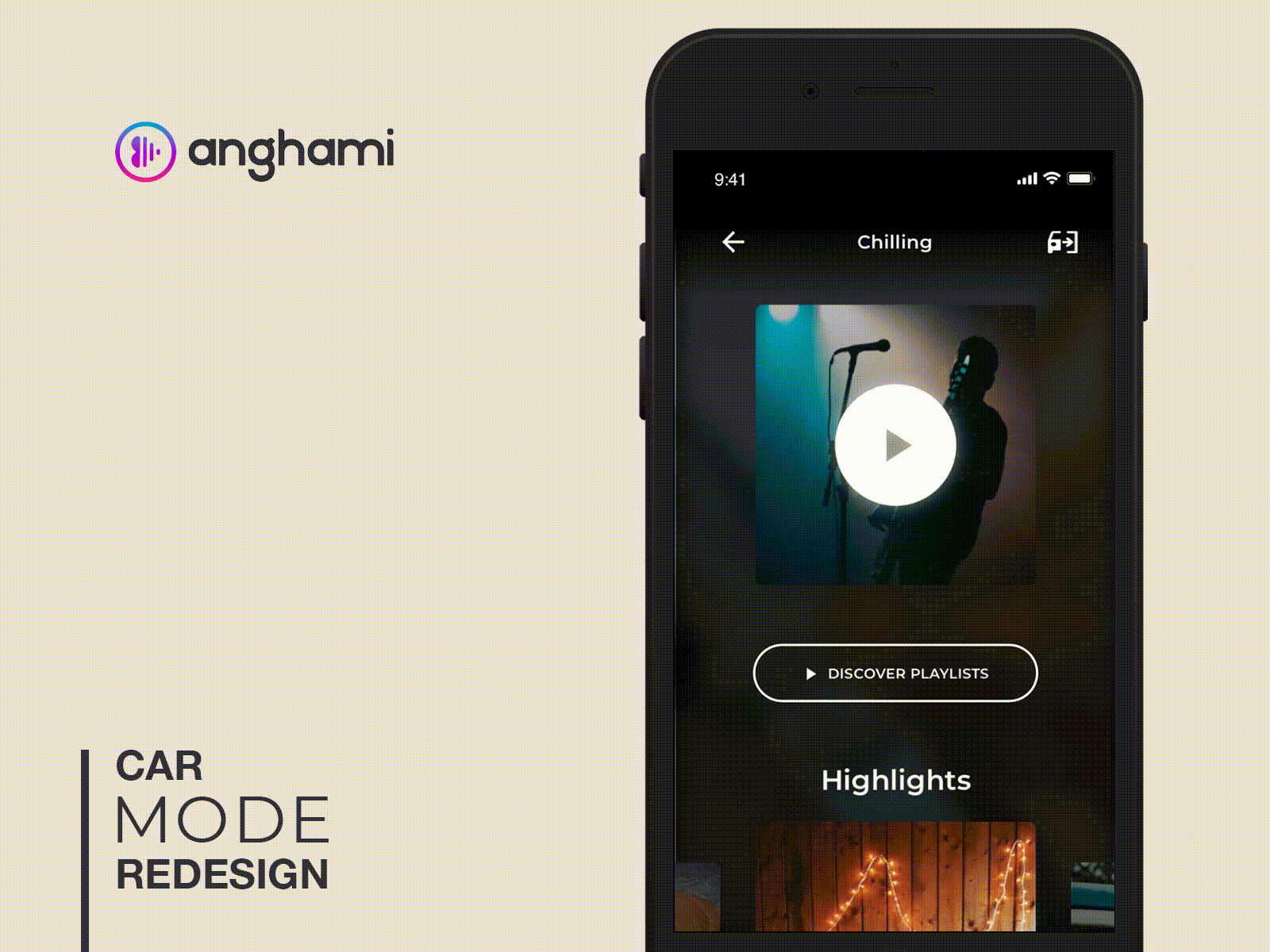 Car Mode Interaction Redesign - Anghami App