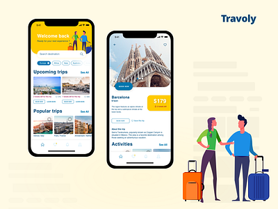 Travoly - Travel App design app design design mobile mockup sketch ui design ux design
