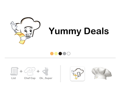 yummy deals logo design abstract app branding cap chef clean cook design dishes food icon interface logotype new order online food ordering super web app yummy yummy deals