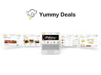 yummy deals - food ordering web app app cap chef clean cook design dishes food food ordering interface mockup new order order food ordering request dish super ui web app yummy yummy deals