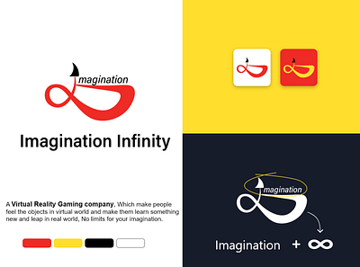 Imagination Infinity - VR App app clean gaming icon imaginastion imagine infi infinity logo logotype minimal virtual reality logo vr vr app vr glass vr web app
