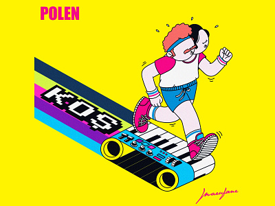 Polen-Koş Cover Art album cover character character design funky illustration music run