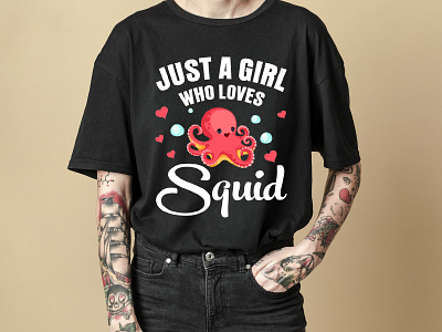 squid T-shirt Design best t shirt custom t shirt design funny t shirt graphic design illustration squid squid t shirt design t shirt design typography