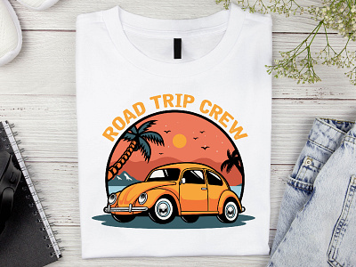 Road Trip Crew T-shirt Design custom t shirt design funny t shirt graphic design illustration logo road trip summer summer t shirt t shirt design trip typography