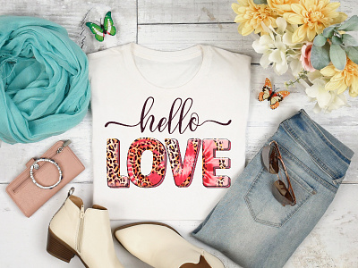hello Love T-shirt Design