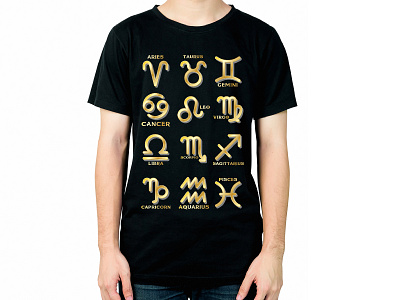 12 Zodiac Signs T-shirt Design best t shirt branding custom t shirt design funny t shirt leo libra t shirt design typography zodiac