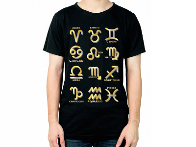 12 Zodiac Signs T-shirt Design