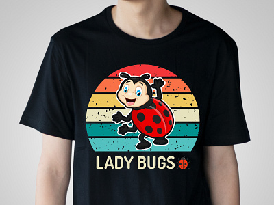Lady Bugs T-shirt Design best t shirt branding custom t shirt design funny t shirt graphic design illustration lady bugs logo t shirt design typography