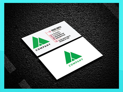 I will Create professional business card design black businesscards card design clean corporate cyan minimalist modern