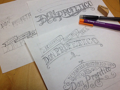 Lettering "Don Profetico" hand made lettering sketch typo typography