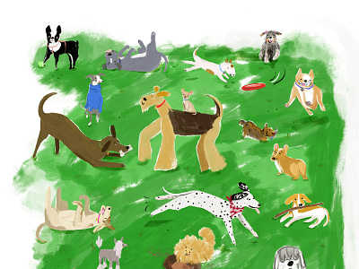 Dog Days Illustration art charming childrens illustration dogs editorial illustration publishing