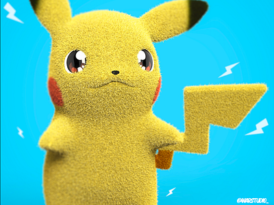Pikachu Plush Toy 3d 3d art 3d artist animation character design illustration pikachu pokemon render zbrush