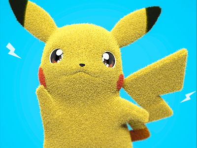 Pikachu Plush Toy 3d 3d art 3d artist animation character design illustration pikachu pokemon render zbrush