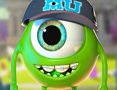 Mike Wazowski Monster University 3d 3d art 3d artist animation character design disney disney art monsters inc pixar zbrush