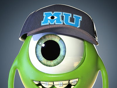 Mike Wazowski Monster University 3d 3d art 3d artist animation character design disney disney art illustration monsters inc pixar zbrush