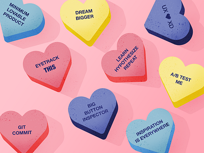 I Love You, UX candyhearts graphic graphicdesign hearts illustration ux uxui uxuidesign v day valentines valentinesday