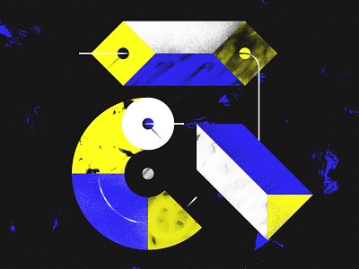 Letter A - 36 Days of Type 36days 36daysoftype blue brushes custom design graphic letters texture type typography yellow