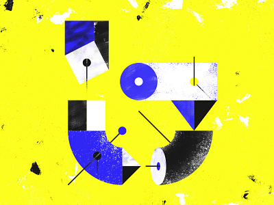 Letter B - 36 Days of Type 36days 36daysoftype blue brushes custom design graphic letters texture type typography yellow
