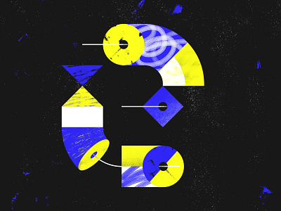 Letter E - 36 Days of Type 36days 36daysoftype blue brushes custom design graphic letters texture type typography yellow