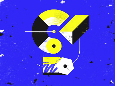 Letter G - 36 Days of Type 36days 36daysoftype blue brushes custom design graphic letters texture type typography yellow