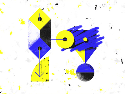 Letter H - 36 Days of Type 36days 36daysoftype blue brushes custom design graphic letters texture type typography yellow