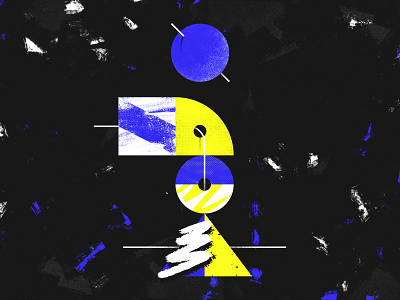 Letter I - 36 Days of Type 36days 36daysoftype blue brushes custom design graphic letters texture type typography yellow