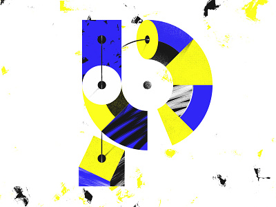 Letter P - 36 Days of Type 36days 36daysoftype blue brushes custom design graphic letters texture type typography yellow