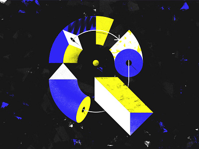 Letter Q - 36 Days of Type 36days 36daysoftype blue brushes custom design graphic letters texture type typography yellow