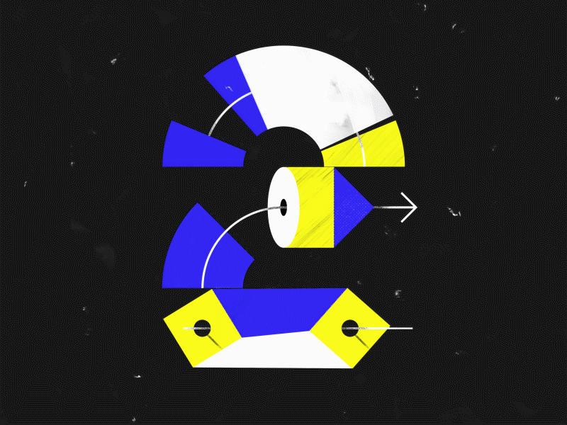 Number 2 - 36 Days of Type 36days 36daysoftype animated animation blue brushes letters motion texture type typography yellow