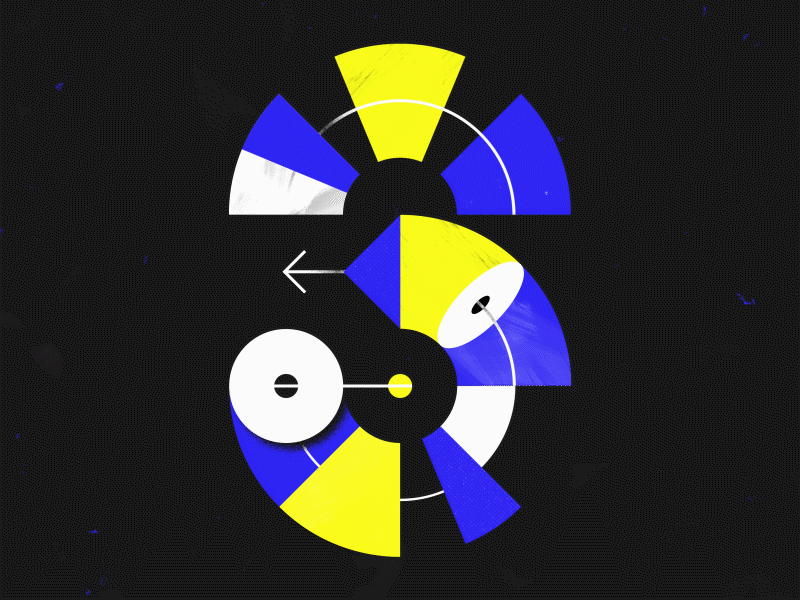 Number 6 - 36 Days of Type 36days 36daysoftype animated animation blue brushes letters motion texture type typography yellow