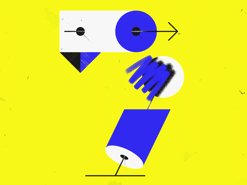 Number 7 - 36 Days of Type 36days 36daysoftype animated animation blue brushes letters motion texture type typography yellow