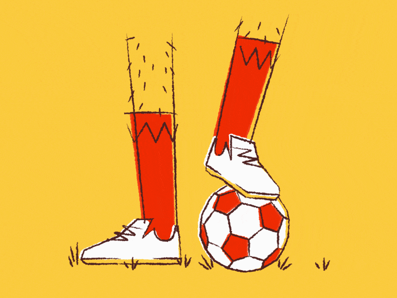 The dribbbler animated animation ball cup football game gif illustration player red world yellow