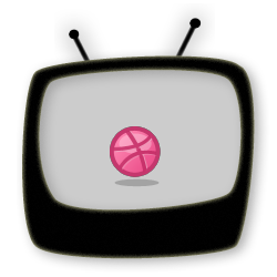 Television black grey pink television vector