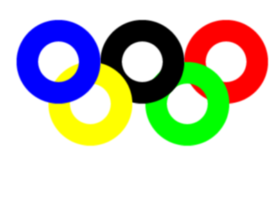 Olympics black blue green olympics rebound game red yellow