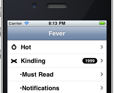 Fever client for iOS awesome black blue fever gray green grey ios white