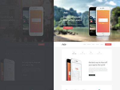 Landy - Bootstrap 3 Landing Page app bootstrap features header iphone6 landing landing page template themeforest